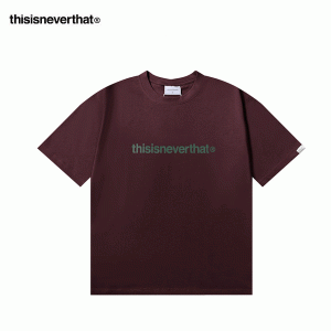 Thisisneverthat 春夏 純棉短袖T恤 簡約Logo印花 寬鬆圓領 百搭休閑 男女款 棗紅