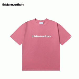 Thisisneverthat 春夏 寬鬆舒適 簡約Logo 圓領短袖T恤 百搭休閑 男女款 桃紅