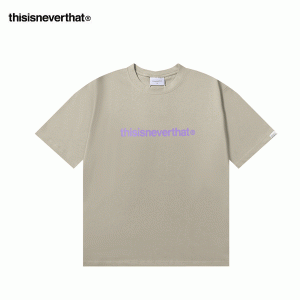 Thisisneverthat 春夏 純棉圓領短袖T恤 簡約Logo 百搭休閑 寬鬆舒適 男女款 杏色