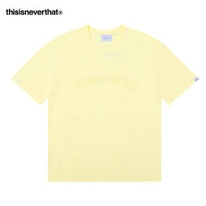 Thisisneverthat Logo印花 純棉圓領短袖T恤 純色 時尚百搭 男女款 奶黃