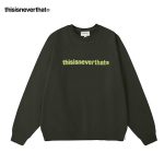 Thisisneverthat 衛衣 經典字母刺繡 寬鬆舒適 圓領打底衫 男女款 墨綠