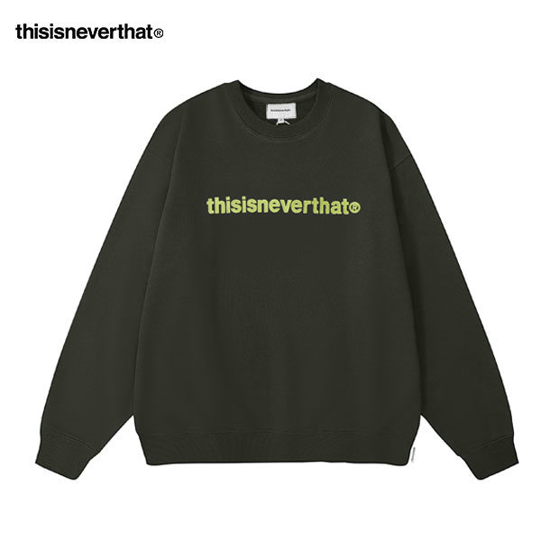 Thisisneverthat 衛衣 經典字母刺繡 寬鬆舒適 圓領打底衫 男女款 墨綠 Thisisneverthat 衛衣 經典字母刺繡 寬鬆舒適 圓領打底衫 男女款 墨綠