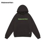 Thisisneverthat 帽T 經典字母刺繡 連帽衛衣 街頭時尚 男女款 墨綠