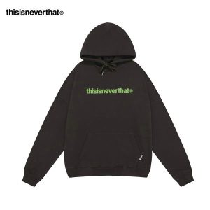 Thisisneverthat 帽T 經典字母刺繡 連帽衛衣 街頭時尚 男女款 墨綠