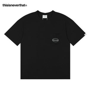 Thisisneverthat 口袋Logo印花 純棉 時尚街頭 圓領短袖T恤 男女款 黑色