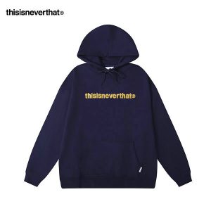Thisisneverthat 帽T 黃色字母刺繡 連帽衛衣 修身舒適 男女款 藍色