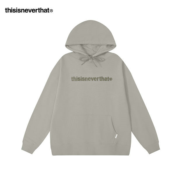 Thisisneverthat 帽T 經典字母刺繡 連帽衛衣 校園休閒 男女款 灰色 Thisisneverthat 帽T 經典字母刺繡 連帽衛衣 校園休閒 男女款 灰色