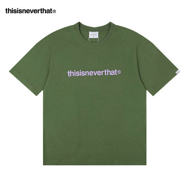 Thisisneverthat 簡約字母印花 寬鬆舒適 修身短袖T恤 男女款 綠色 Thisisneverthat 簡約字母印花 寬鬆舒適 修身短袖T恤 男女款 綠色