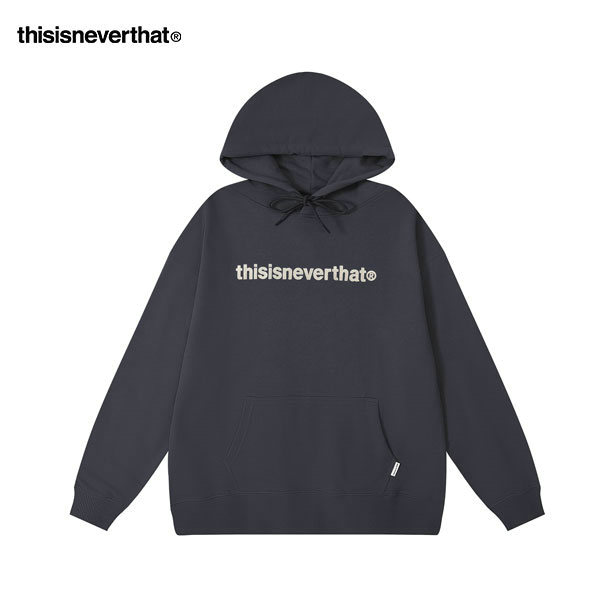 Thisisneverthat 帽T 經典字母刺繡 連帽衛衣 寬鬆休閒 男女款 深藍 Thisisneverthat 帽T 經典字母刺繡 連帽衛衣 寬鬆休閒 男女款 深藍