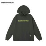 Thisisneverthat 帽T 經典字母刺繡 街頭百搭 連帽衛衣 男女款 墨綠