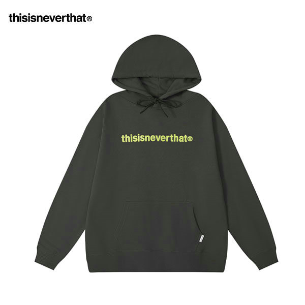 Thisisneverthat 帽T 經典字母刺繡 街頭百搭 連帽衛衣 男女款 墨綠 Thisisneverthat 帽T 經典字母刺繡 街頭百搭 連帽衛衣 男女款 墨綠