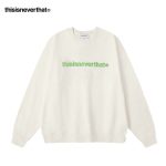 Thisisneverthat 衛衣 經典字母刺繡 圓領打底衫 寬鬆休閒 情侶裝 白色
