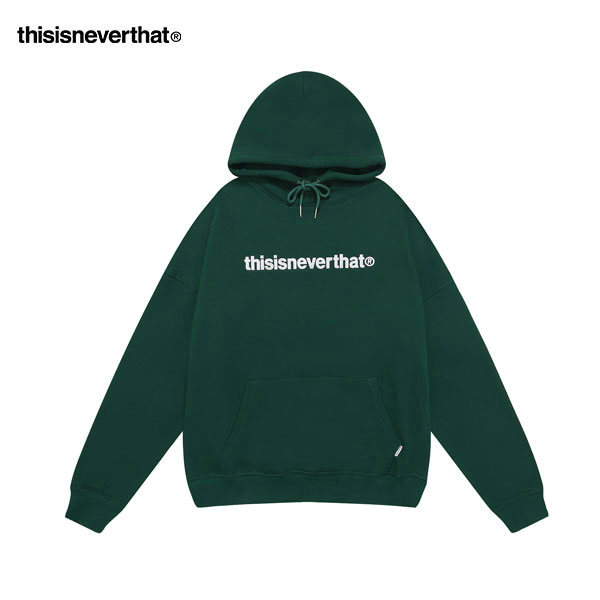 Thisisneverthat 帽T 字母Logo刺繡 寬鬆舒適 百搭連帽衛衣 男女款 綠色 Thisisneverthat 帽T 字母Logo刺繡 寬鬆舒適 百搭連帽衛衣 男女款 綠色