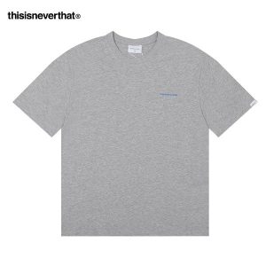 Thisisneverthat 純棉舒適 簡約小Logo 百搭 寬松圓領短袖T恤 男女款 灰色