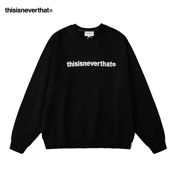 Thisisneverthat 衛衣 字母Logo刺繡 經典圓領純色打底衫 男女款 黑色 Thisisneverthat 衛衣 字母Logo刺繡 經典圓領純色打底衫 男女款 黑色