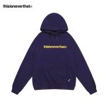 Thisisneverthat 帽T 字母刺繡Logo 街頭百搭 連帽衛衣 男女款 深藍