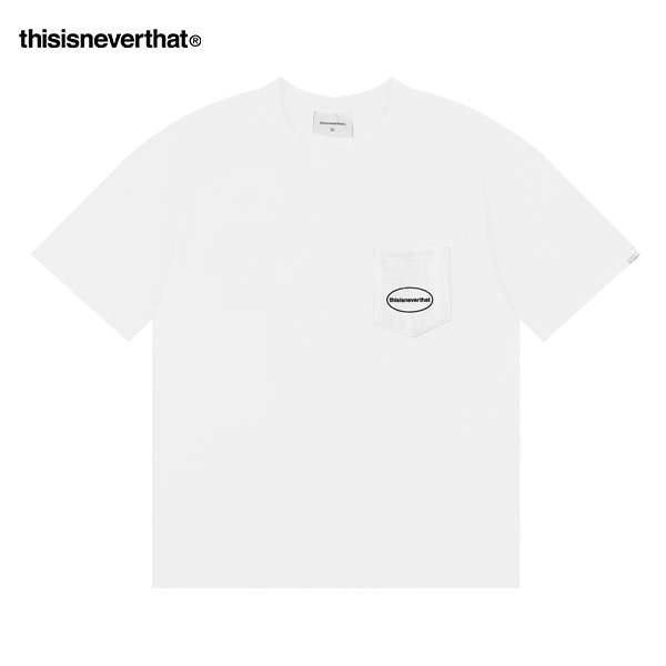 Thisisneverthat 口袋Logo 純棉 寬松 圓領短袖T恤 男女款 白色 Thisisneverthat 口袋Logo 純棉 寬松 圓領短袖T恤 男女款 白色