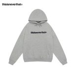 Thisisneverthat 帽T 字母刺繡Logo 時尚百搭 連帽衛衣 男女款 灰色