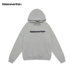 Thisisneverthat 帽T 字母刺繡Logo 時尚百搭 連帽衛衣 男女款 灰色