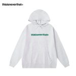 Thisisneverthat 帽T 經典字母刺繡 純色連帽衛衣 情侶裝 淺灰