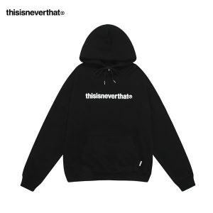 Thisisneverthat 帽T 經典字母刺繡 連帽衛衣 休閒舒適 男女款 黑色