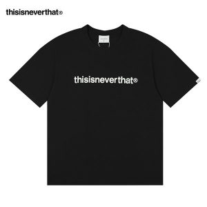 Thisisneverthat 經典字母印花 寬鬆舒適 圓領短袖T恤 黑色