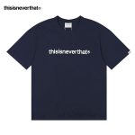 Thisisneverthat 簡約Logo印花 純色經典字母短袖T恤 寬鬆舒適 男女同款 深藍