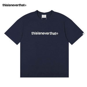 Thisisneverthat 簡約Logo印花 純色經典字母短袖T恤 寬鬆舒適 男女同款 深藍