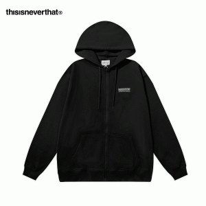 Thisisneverthat，DSN 徽標拉鍊連帽開衫 男女款 黑色